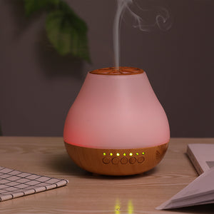 Rasmun USB Ultrasonic Essential Oil Diffuser – Silent Aroma Diffuser with Colorful Light, Light/Dark Wood Grain, Bluetooth Optional