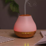 Rasmun USB Ultrasonic Essential Oil Diffuser – Silent Aroma Diffuser with Colorful Light, Light/Dark Wood Grain, Bluetooth Optional