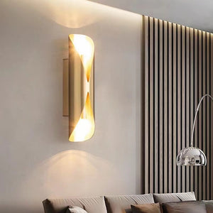 Rasmun Light Luxury Wall Lamp – Modern Copper Warm Light Fixture for Living Room, Bedroom, or Hallway | Minimalist Elegant Design