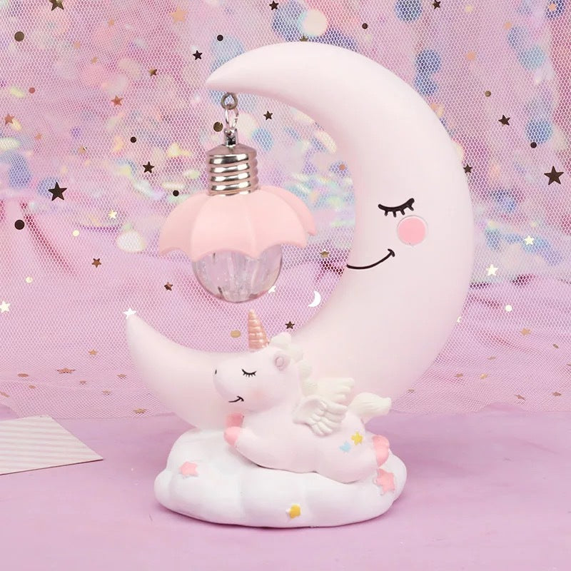 Rasmun Moon Night Lamp – Cute Resin Craft Table Light for Kids Room, Birthday Gift, Graduation, Housewarming, Cartoon Style