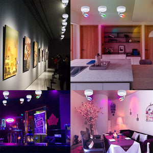 Rasmun Wireless RGB LED Cabinet Spot Light – Remote Control, Adjustable Angle, Battery Powered for Home & Display Lighting