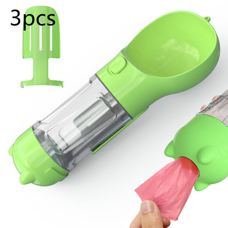 Rasmun Portable Pet Water Bottle with Food Box & Garbage Bag