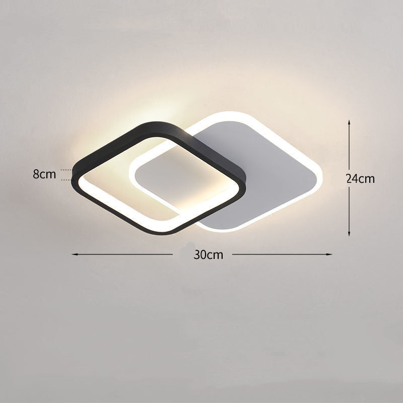 Rasmun Simple & Modern Corridor Aisle Light – Ceramic LED Ceiling Lamp with 3-Color Modes | Surface or Concealed Mount Options