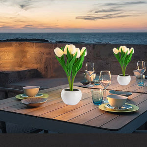 Rasmun LED Tulip Flower Night Light – Artificial Flowerpot Table Lamp for Home, Bedroom & Gift Decoration