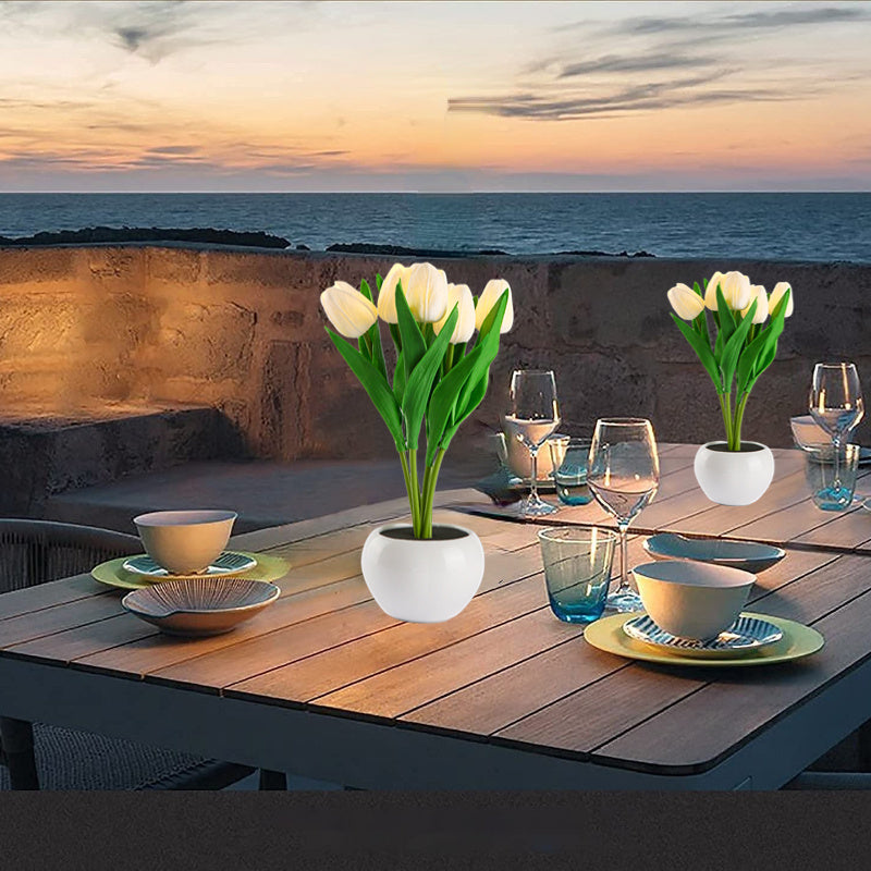 Rasmun LED Tulip Flower Night Light – Artificial Flowerpot Table Lamp for Home, Bedroom & Gift Decoration