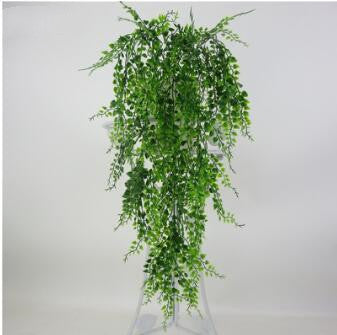 Rasmun Persian Rattan Wall Hanging – 5-Fork Artificial Green Plant for Home & Office Décor, 85cm Long