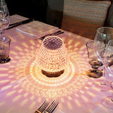 Rasmun Diamond Crystal LED Touch Table Lamp – USB Rechargeable Night Light with Dimmable Colors for Bedroom, Wedding & Restaurant Decor