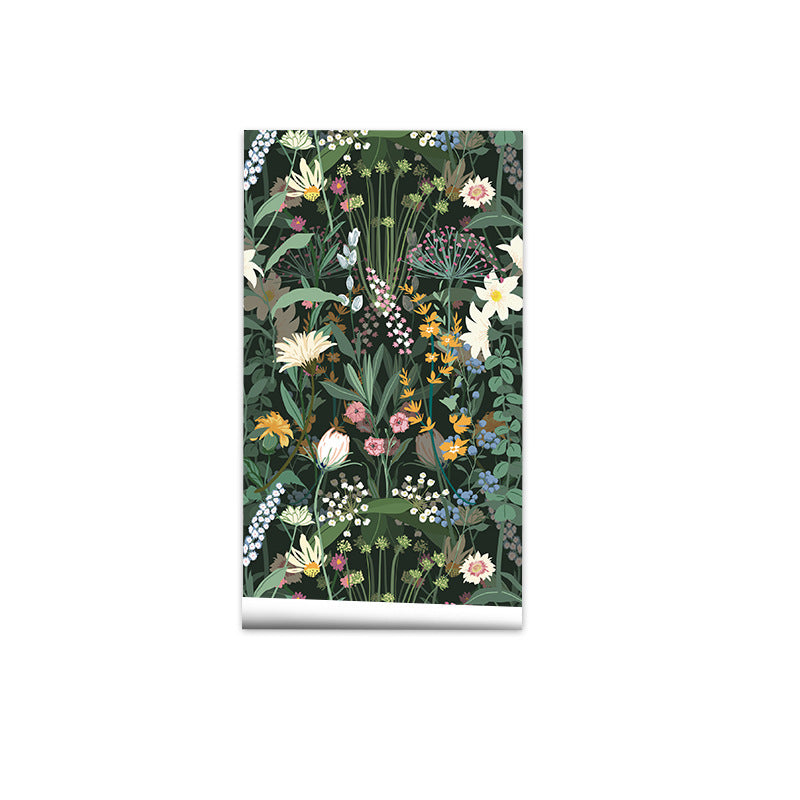 Rasmun Huaqiang Self-Adhesive TV Background Wall Wallpaper – 3D PVC Rose Pattern, Light Luxury Style