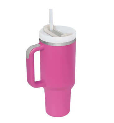 Rasmun 40 Oz Insulated Tumbler with Handle & Straw – Spill Proof