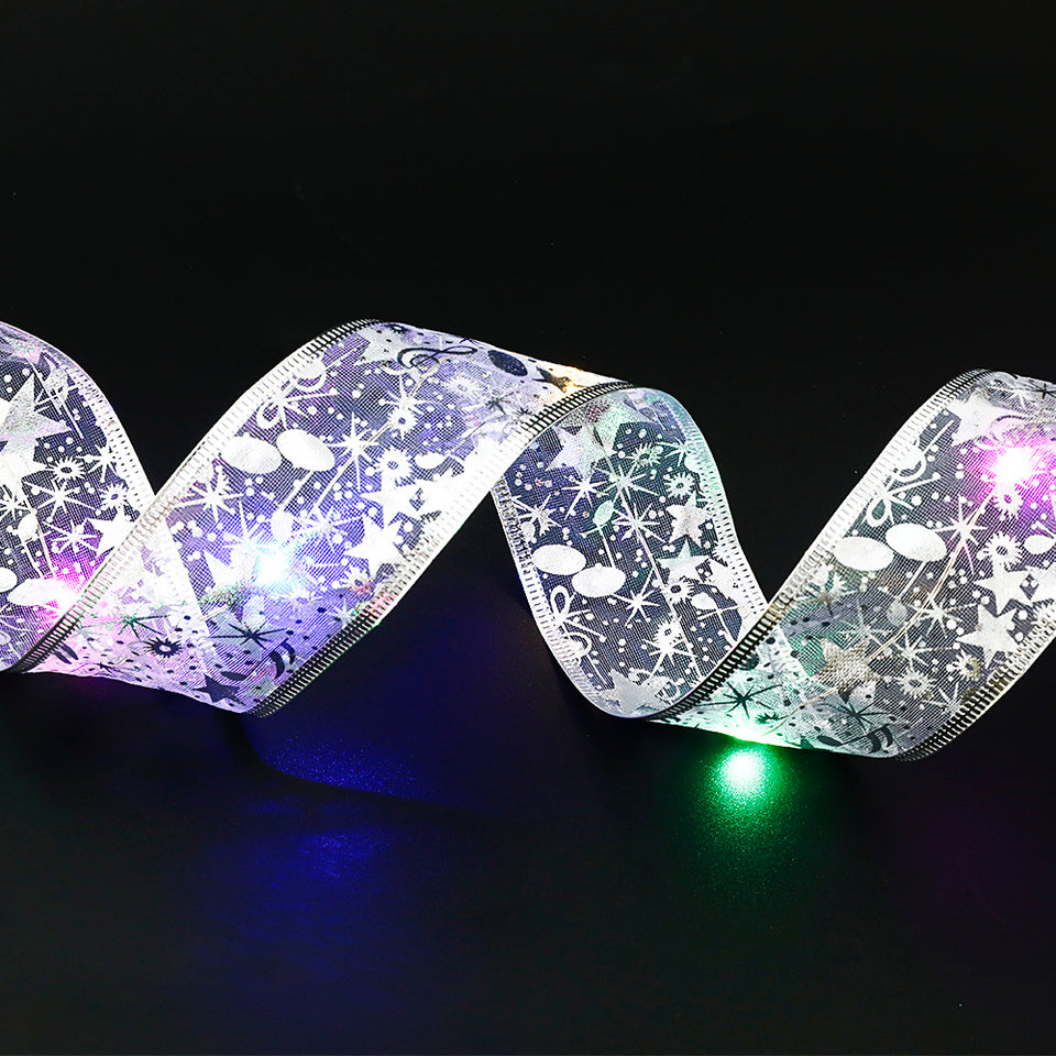 Rasmun Fairy Lights Christmas Ribbon Bow Tie – LED Lighted Holiday Decoration for Tree, Gifts, Wreaths & Party Décor