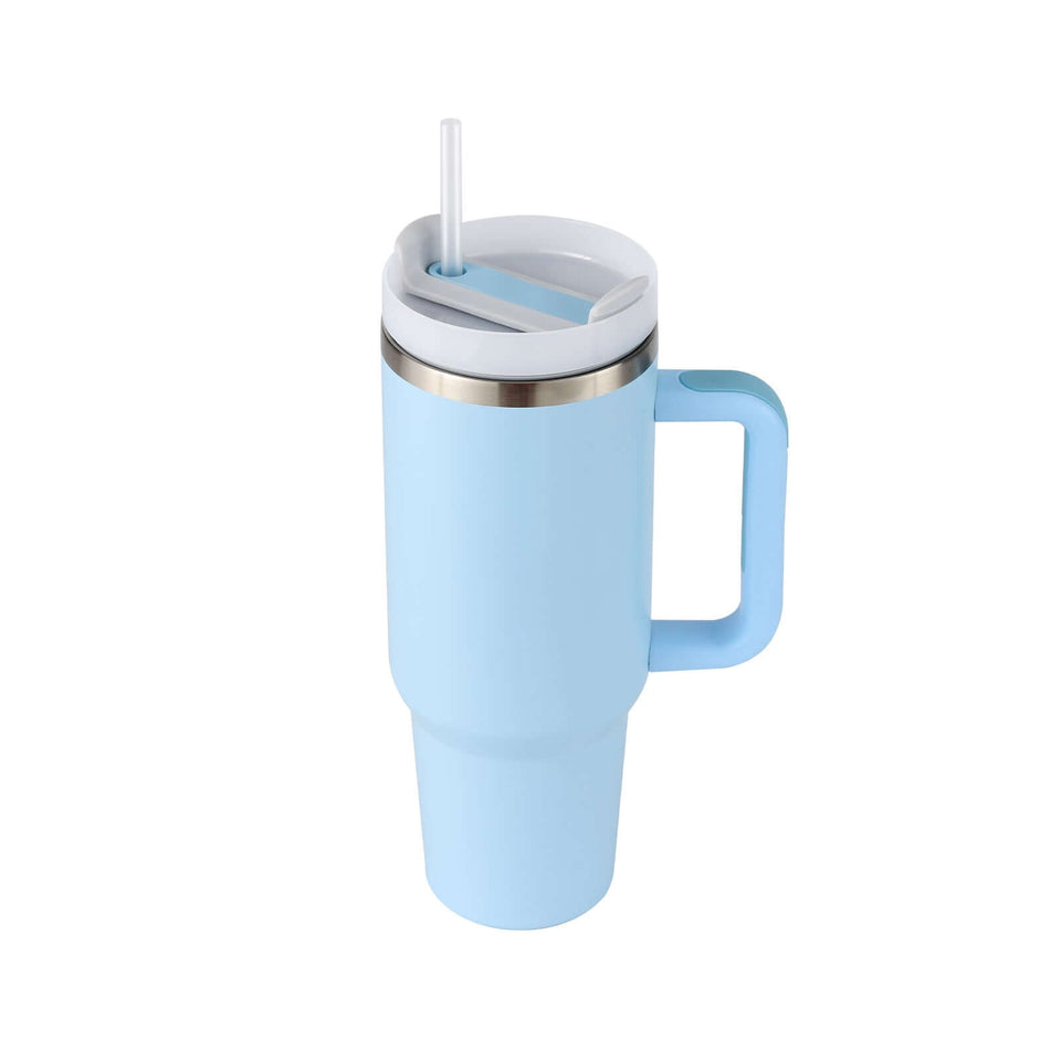 Rasmun 40 Oz Insulated Tumbler with Handle & Straw – Spill Proof