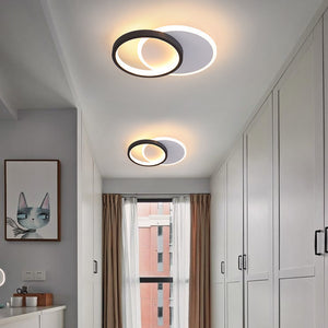 Rasmun Simple & Modern Corridor Aisle Light – Ceramic LED Ceiling Lamp with 3-Color Modes | Surface or Concealed Mount Options