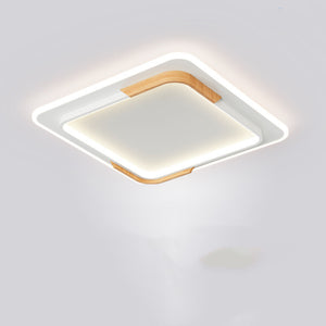 Rasmun Nordic Log Ceiling LED Light – Round Wooden Bedroom Lamp
