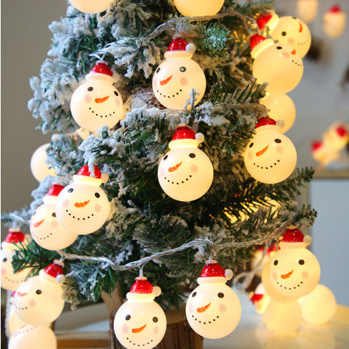 Rasmun Snowman String Lights – Christmas Decoration LED Fairy Lights with Battery, USB, or Remote Control