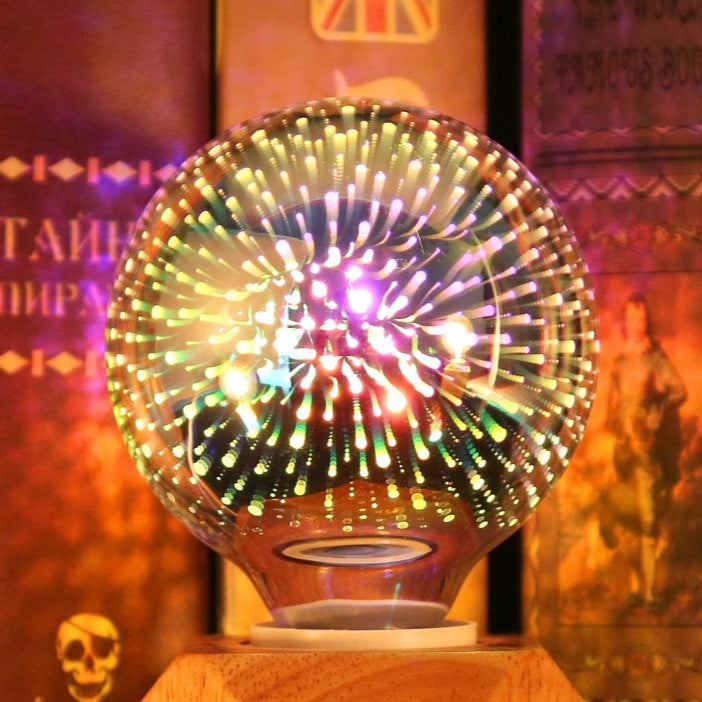 Rasmun 3D Fireworks LED Light Bulb – E27 Decorative Glass Christmas Light for Home, Tree & Holiday Décor – Multiple Festive Shapes