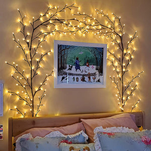 Rasmun LED Vine Garland Lights – 8FT Flexible DIY Willow Branch Light for Wall, Room, Wedding, Party & Holiday Decor