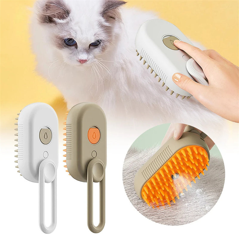 Rasmun 3-in-1 Cat & Dog Steam Brush | Electric Grooming Comb