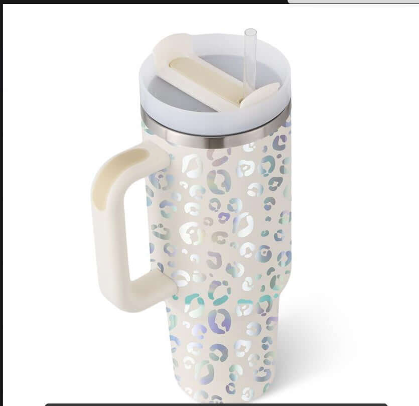 Rasmun 40 Oz Insulated Tumbler with Handle & Straw – Spill Proof