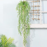 Rasmun Hanging Rattan Basket with Fake Flowers – Realistic Plastic Greenery Wall Decor for Home & Garden