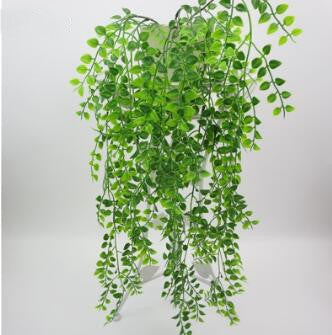 Rasmun Persian Rattan Wall Hanging – 5-Fork Artificial Green Plant for Home & Office Décor, 85cm Long