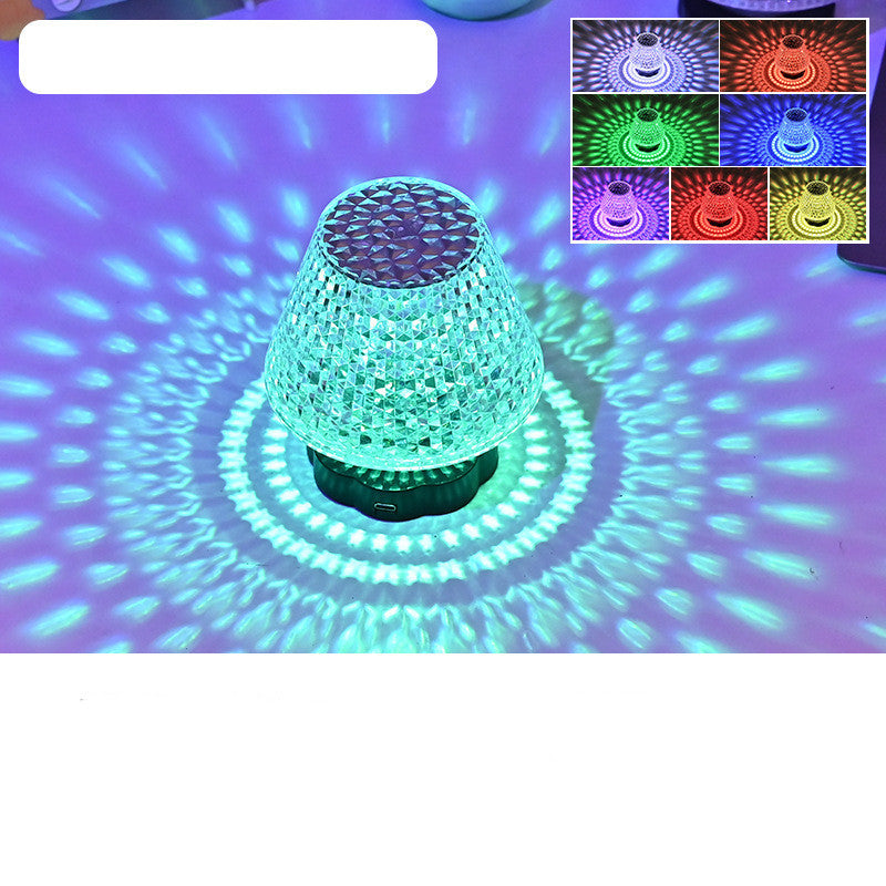 Rasmun Diamond Crystal LED Touch Table Lamp – USB Rechargeable Night Light with Dimmable Colors for Bedroom, Wedding & Restaurant Decor
