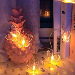 Rasmun 3M 20-LED Butterfly String Lights – Battery-Powered Christmas Fairy Lights