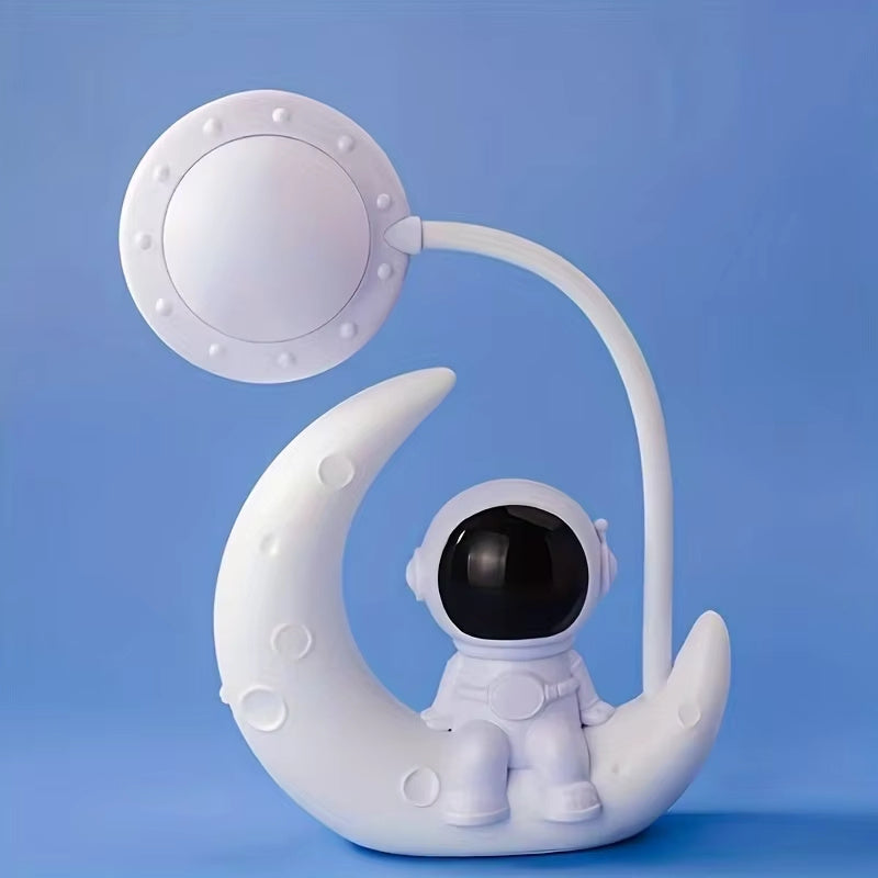 Rasmun Moon Astronaut Nightlight – LED Desk Lamp for Bedroom, Soft Light USB-Powered Night Lamp Gift for Kids & Adults