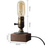 Rasmun Water Pipe Table Lamp – Industrial Wood & Iron Desk Light with E26/E27 Bulb Base for Bedroom, Living Room, Hotel & Study