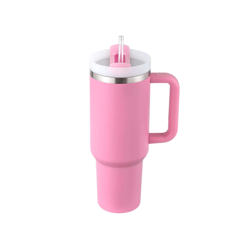Rasmun 40 Oz Insulated Tumbler with Handle & Straw – Spill Proof