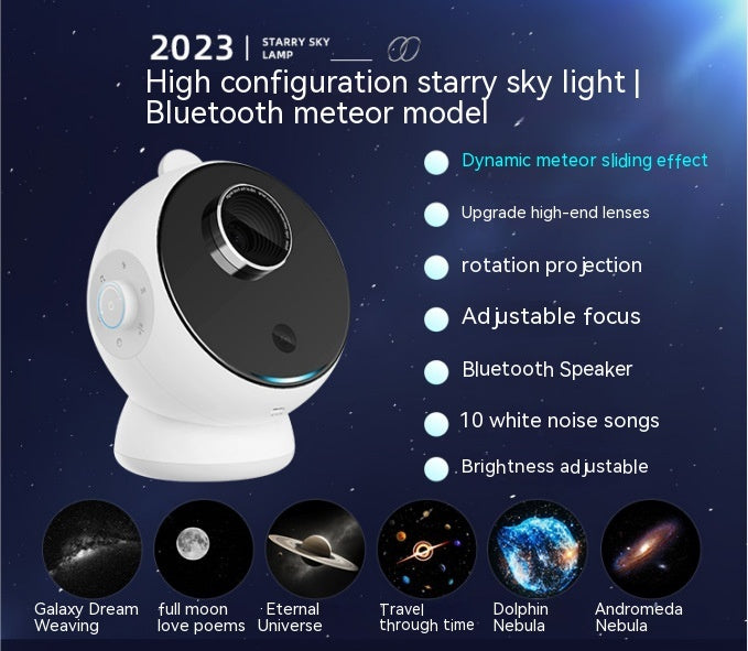 Rasmun Star Light Projector – Galaxy Ambience Light with Bluetooth & Meteor Mode, Built-in Battery, Ideal for Bedroom & Parties