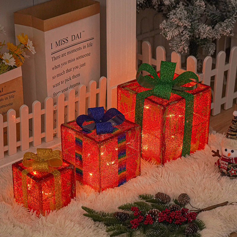 Rasmun Lighted Christmas Gift Boxes – Set of 3 Pre-Lit Waterproof Holiday Decorations for Tree, Yard & Home Décor