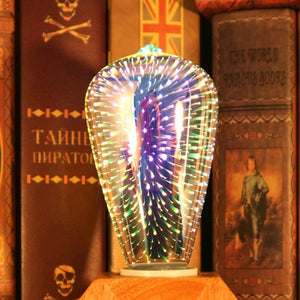 Rasmun 3D Fireworks LED Light Bulb – E27 Decorative Glass Christmas Light for Home, Tree & Holiday Décor – Multiple Festive Shapes