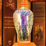 Rasmun 3D Fireworks LED Light Bulb – E27 Decorative Glass Christmas Light for Home, Tree & Holiday Décor – Multiple Festive Shapes
