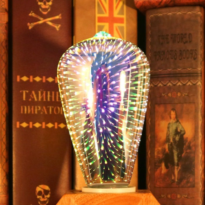 Rasmun 3D Fireworks LED Light Bulb – E27 Decorative Glass Christmas Light for Home, Tree & Holiday Décor – Multiple Festive Shapes