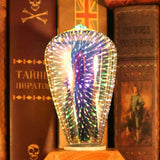 Rasmun 3D Fireworks LED Light Bulb – E27 Decorative Glass Christmas Light for Home, Tree & Holiday Décor – Multiple Festive Shapes