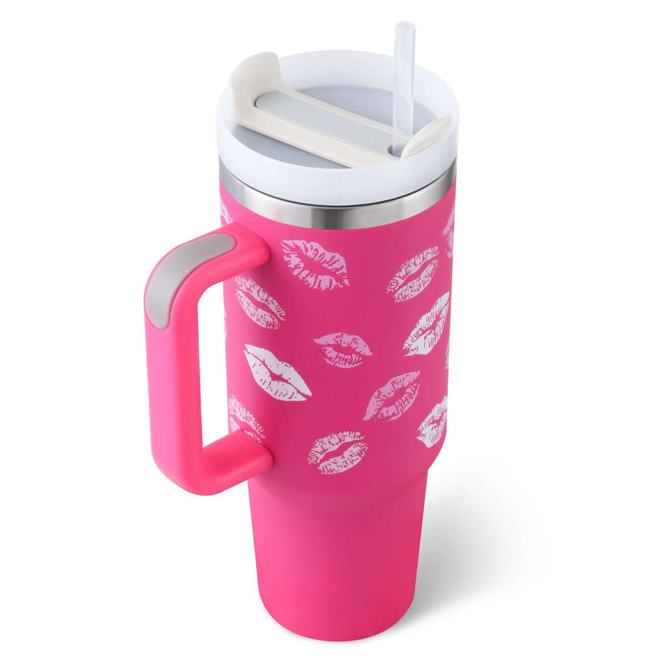 Rasmun 40 Oz Insulated Tumbler with Handle & Straw – Spill Proof