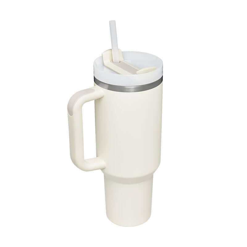 Rasmun 40 Oz Insulated Tumbler with Handle & Straw – Spill Proof