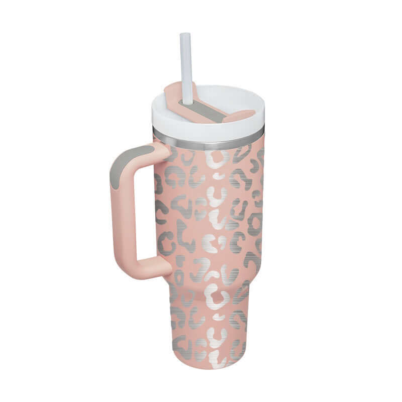 Rasmun 40 Oz Insulated Tumbler with Handle & Straw – Spill Proof