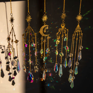 Rasmun Galaxy Crystal Sun Catcher – Sparkling Lighting Wind Chime Pendant for Home