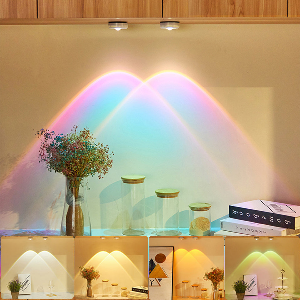 Rasmun Wireless LED Night Light – Battery-Powered Closet, Kitchen & Cabinet Lamp | Under-Furniture Stick-On Wall Lamp | Portable & Shockproof