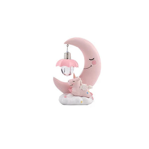 Rasmun Moon Night Lamp – Cute Resin Craft Table Light for Kids Room, Birthday Gift, Graduation, Housewarming, Cartoon Style