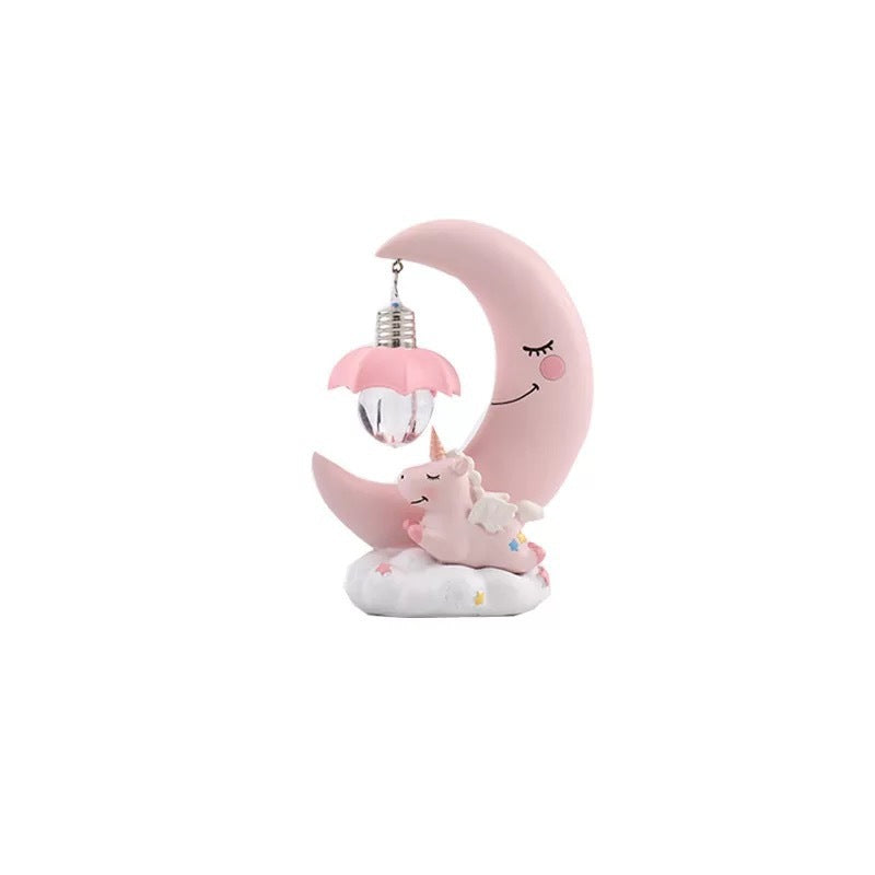 Rasmun Moon Night Lamp – Cute Resin Craft Table Light for Kids Room, Birthday Gift, Graduation, Housewarming, Cartoon Style