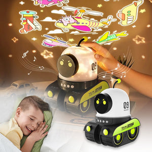 Rasmun Galaxy Robot Starry Sky Projector – LED Night Light with Bluetooth Music & Stories for Kids Bedroom, Home & Party Decor