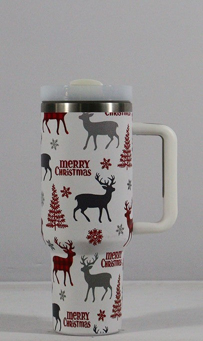 Rasmun 1200ml Insulated Stainless Steel Tumbler with Handle and Straw