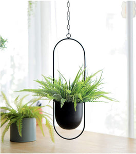 Rasmun Iron Hanging Orchid Pots – Modern Electroplated Hydroponic Planters for Home & Office Decor, Black
