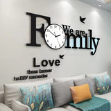 Rasmun Fashion Luxury Wall Clock – European Style Acrylic Wall Décor with English Stickers, Battery Powered for Living Room, Bedroom & Office