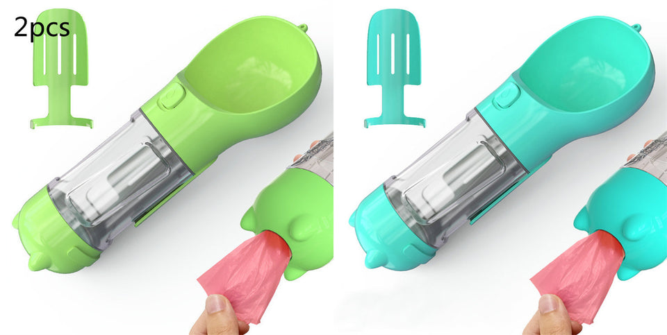 Rasmun Portable Pet Water Bottle with Food Box & Garbage Bag