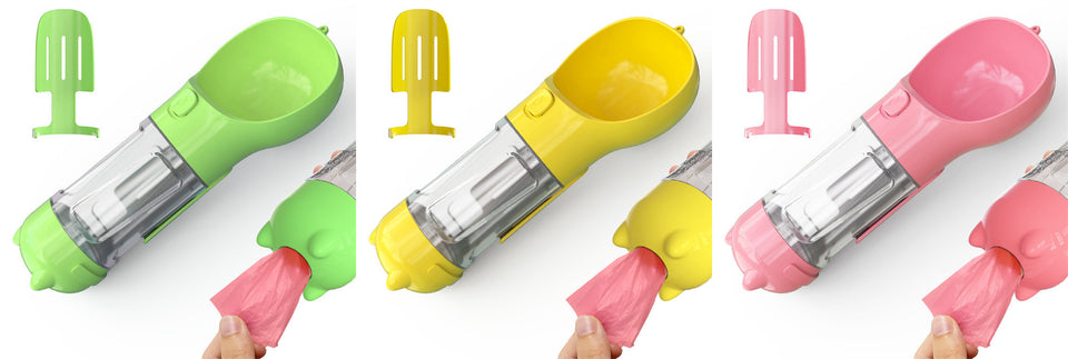 Rasmun Portable Pet Water Bottle with Food Box & Garbage Bag