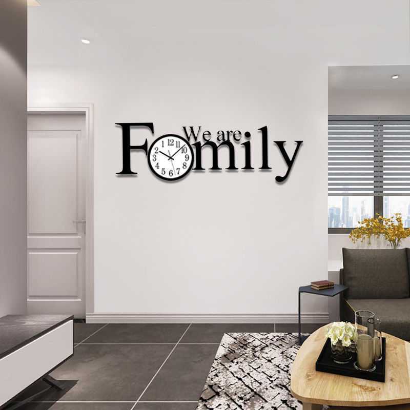 Rasmun Fashion Luxury Wall Clock – European Style Acrylic Wall Décor with English Stickers, Battery Powered for Living Room, Bedroom & Office