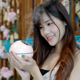 Rasmun Rechargeable Mini Humidifier with LED Light & Fan – 300ML Ultrasonic Aroma Diffuser, USB Portable, 2000mAh Battery